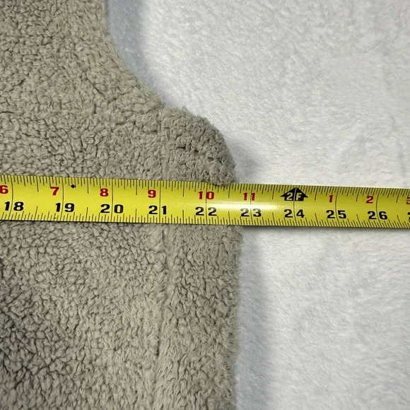 The North Face Vest Mens Large Beige Sherpa Fleece Full Zip Outdoor Pockets - Picture 8 of 9